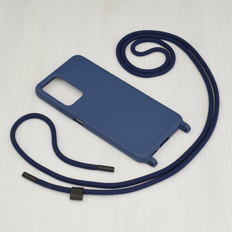 Husa cu snur  Xiaomi Redmi Note 11 Pro+ 5G Techsuit Crossbody Lanyard, albastru