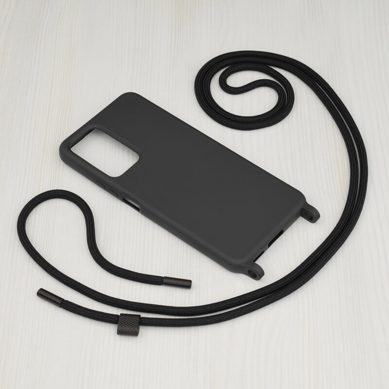 Husa cu snur  Xiaomi Redmi Note 11 Pro+ 5G Techsuit Crossbody Lanyard, negru