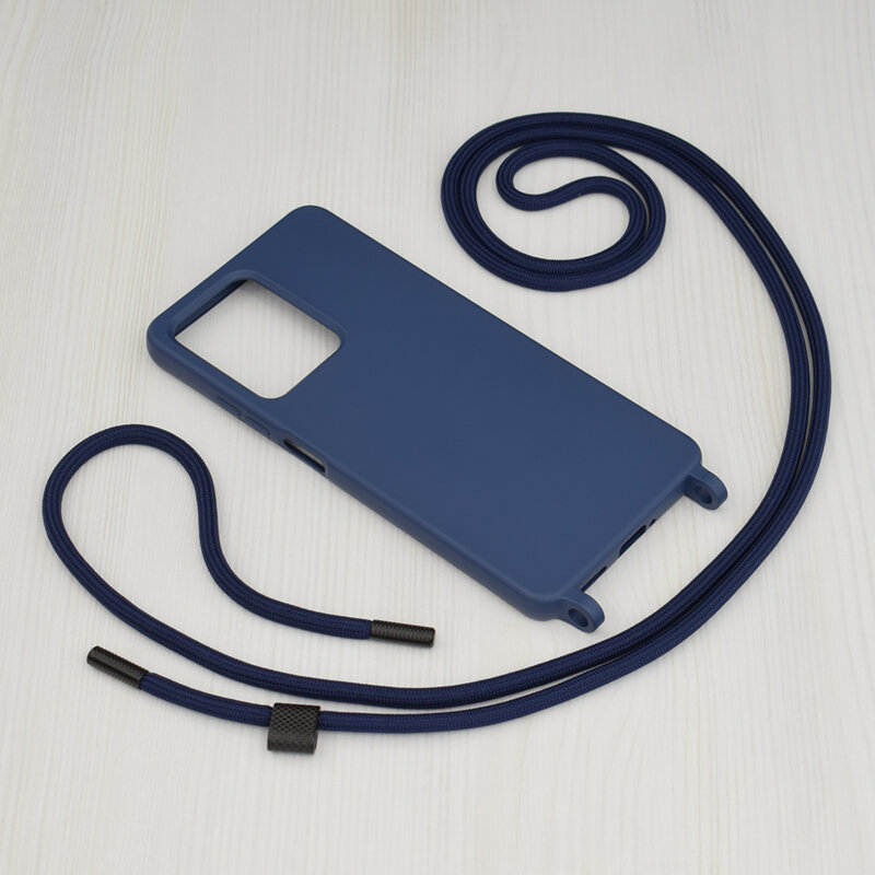 Husa cu snur Xiaomi Redmi Note 12 Pro 5G Techsuit Crossbody Lanyard, albastru