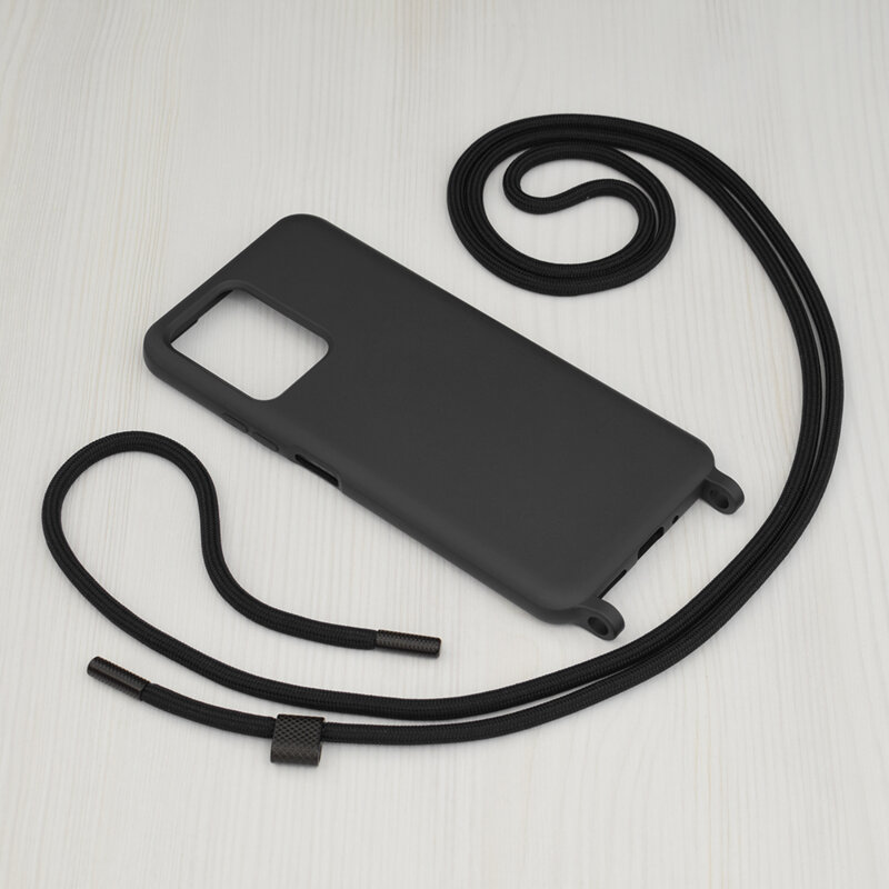 Husa cu snur Xiaomi Redmi Note 12 5G Techsuit Crossbody Lanyard, negru