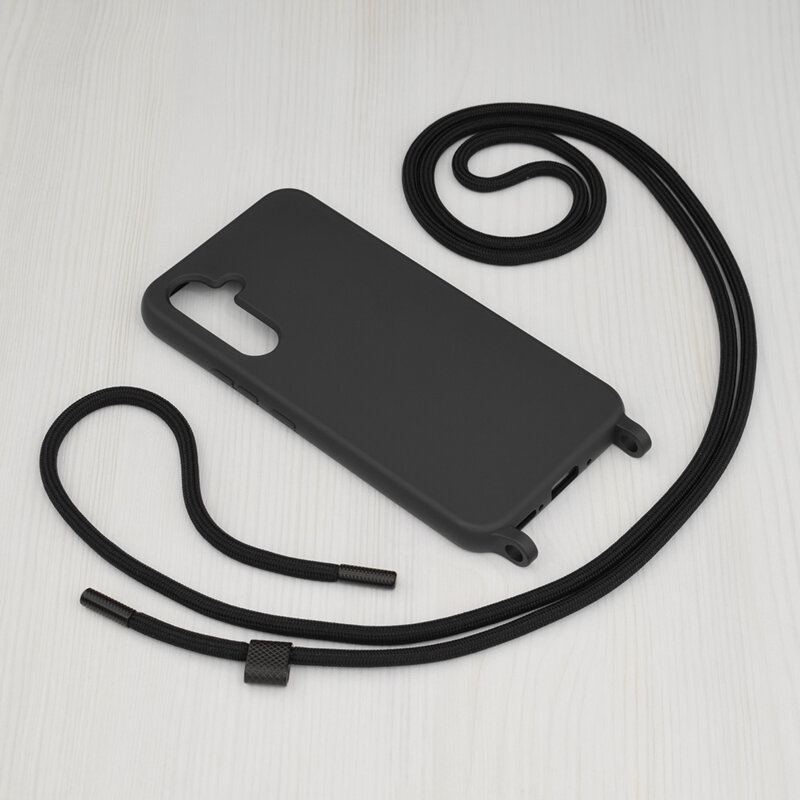Husa cu snur Samsung Galaxy A54 Techsuit Crossbody Lanyard, negru