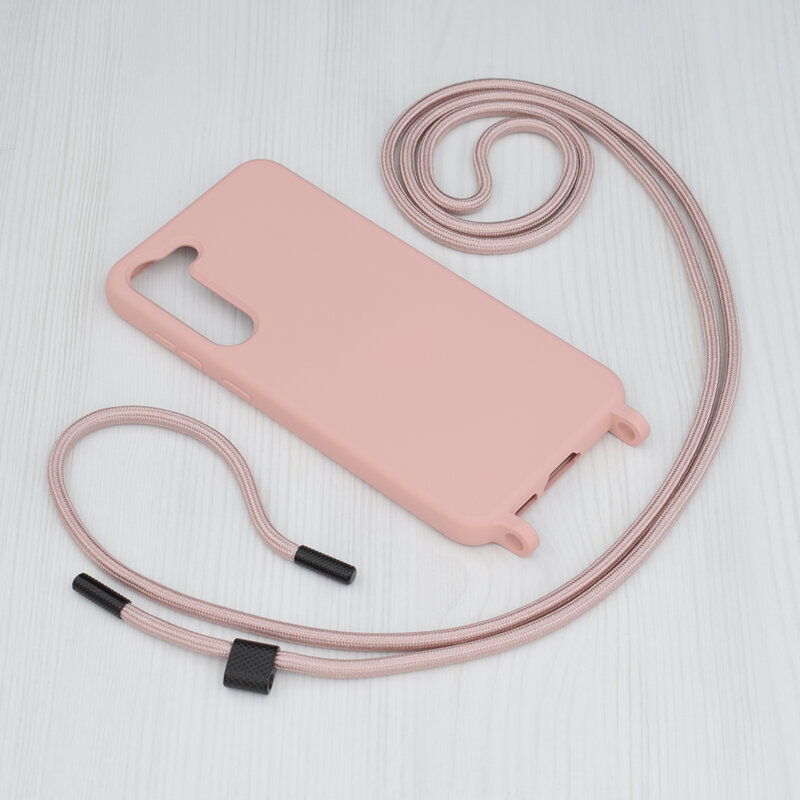 Husa cu snur Samsung Galaxy S23 Plus Techsuit Crossbody Lanyard, roz