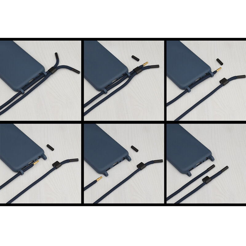 Husa cu snur iPhone 7 Techsuit Crossbody Lanyard, albastru