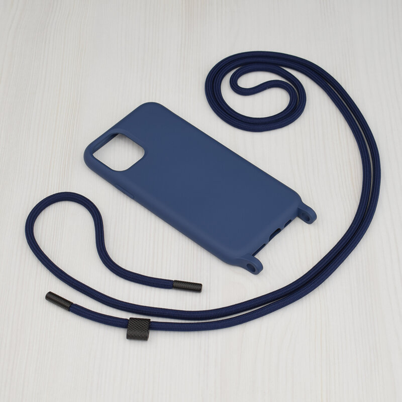 Husa cu snur iPhone 11 Pro Techsuit Crossbody Lanyard, albastru