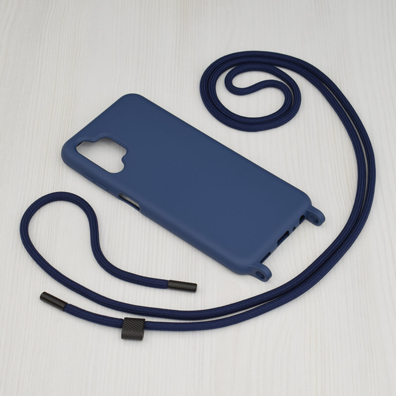 Husa cu snur Samsung Galaxy A13 4G Techsuit Crossbody Lanyard, albastru