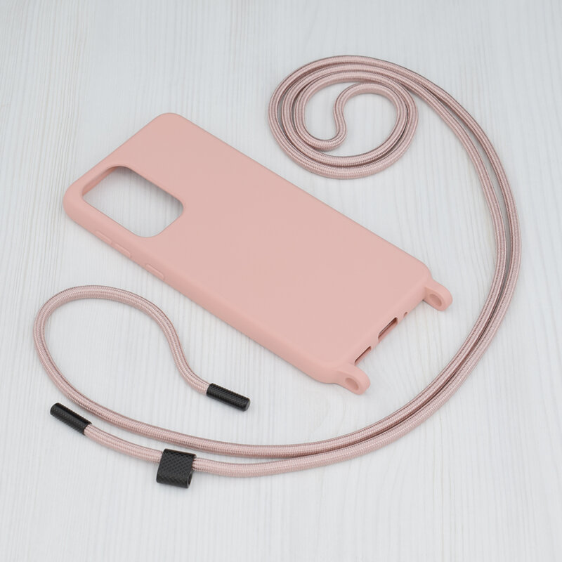 Husa cu snur Samsung Galaxy A33 5G Techsuit Crossbody Lanyard, roz