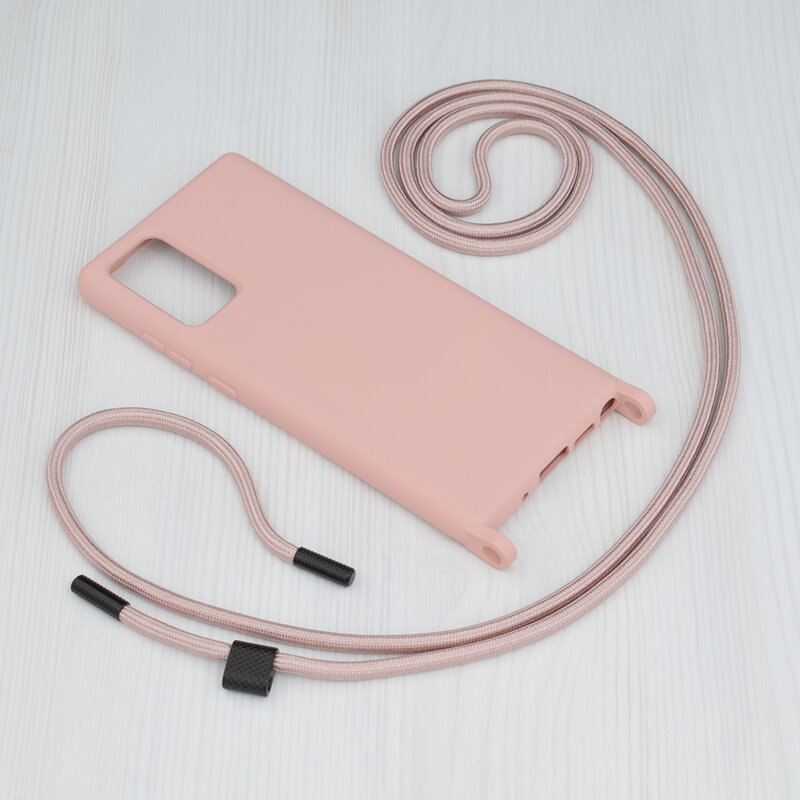 Husa cu snur Samsung Galaxy Note 20 Techsuit Crossbody Lanyard, roz