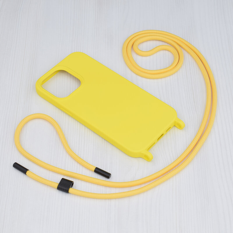Husa cu snur iPhone 14 Pro Max Techsuit Crossbody Lanyard, galben