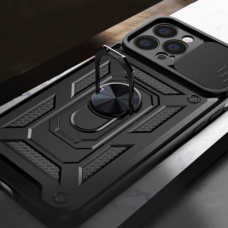 Husa iPhone 13 Pro Max protectie camera Techsuit CamShield Series, negru
