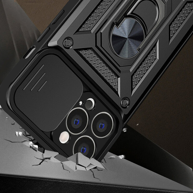 Husa iPhone 13 Pro Max protectie camera Techsuit CamShield Series, negru