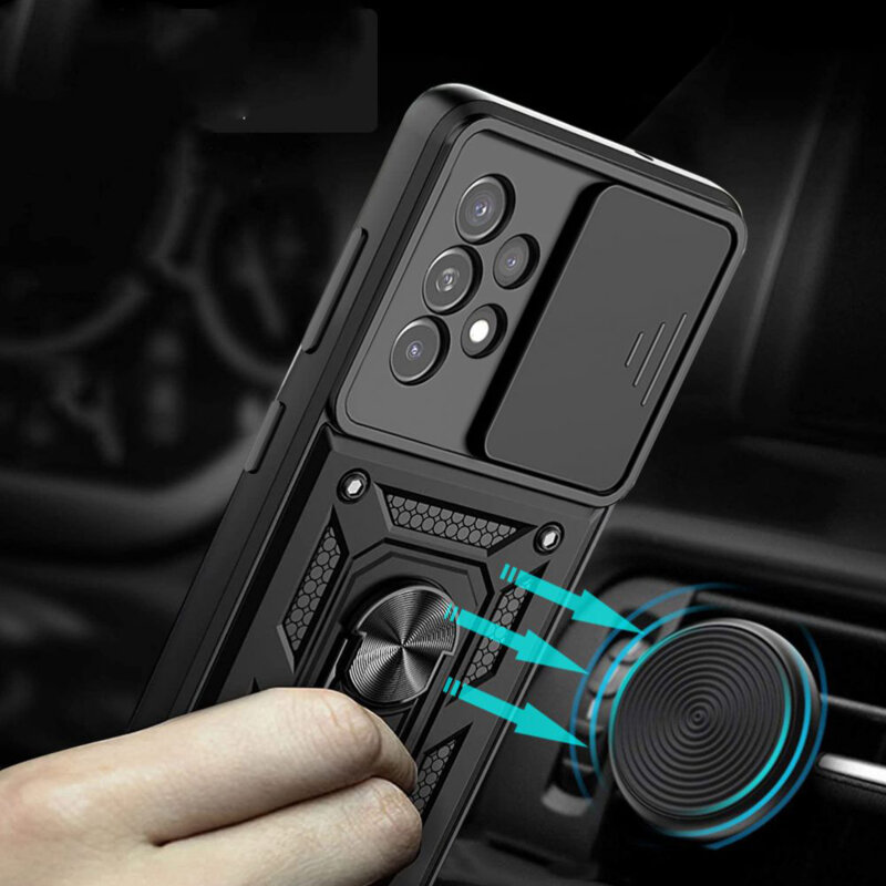 Husa Samsung Galaxy A52 4G protectie camera Techsuit CamShield Series, negru