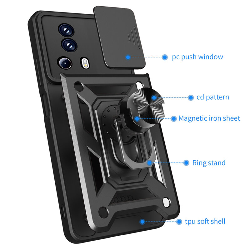 Husa Xiaomi 13 Lite protectie camera Techsuit CamShield Series, negru