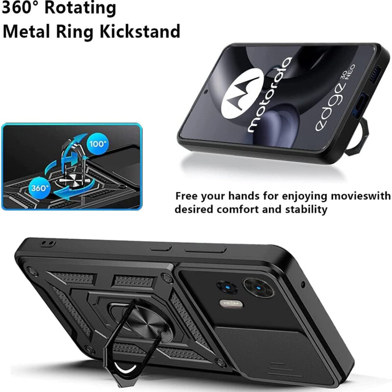 Husa Motorola Edge 30 Neo protectie camera Techsuit CamShield Series, negru