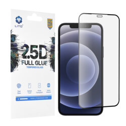 Folie Sticla iPhone 12 Lito 2.5D Full Glue Full Cover Cu Rama - Negru
