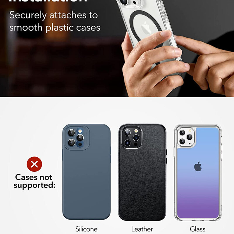 [Pachet 2x] Adaptor incarcare wireless pentru MagSafe ESR HaloLock, negru