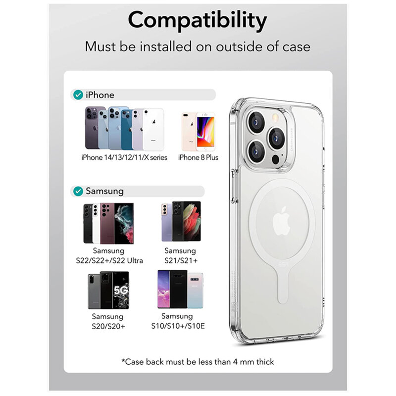 [Pachet 2x] Adaptor incarcare wireless MagSafe ESR HaloLock, alb