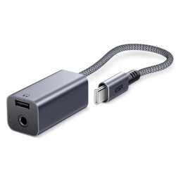 Adaptor audio Jack 3.5mm, tip C ESR, Fast Charge 27W, cip DAC