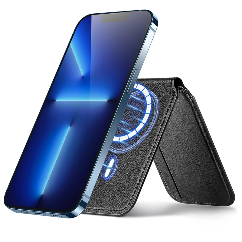 Portofel MagSafe pentru telefon, suport birou ESR HaloLock, negru