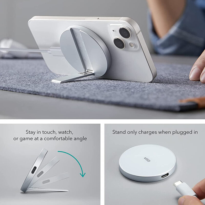 Incarcator wireless MagSafe cu stand ESR HaloLock, alb
