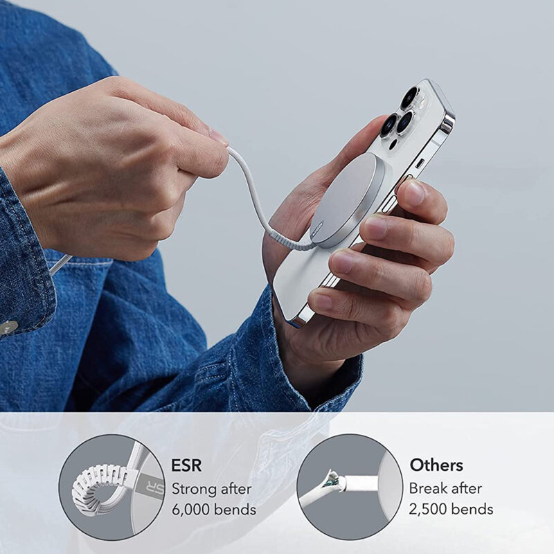 Incarcator MagSafe wireless iPhone ESR HaloLock, argintiu