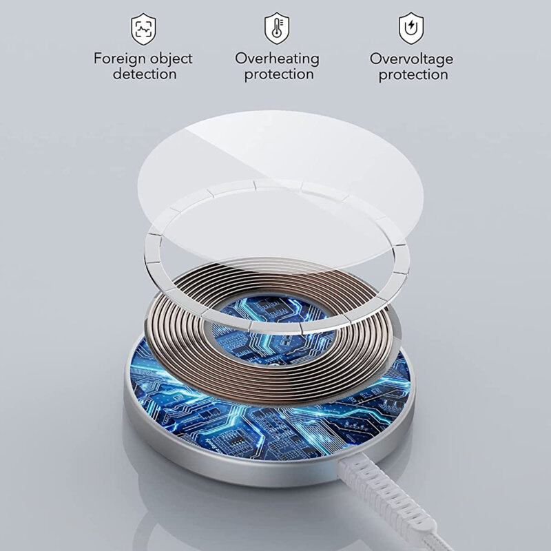 Incarcator MagSafe wireless iPhone ESR HaloLock, argintiu