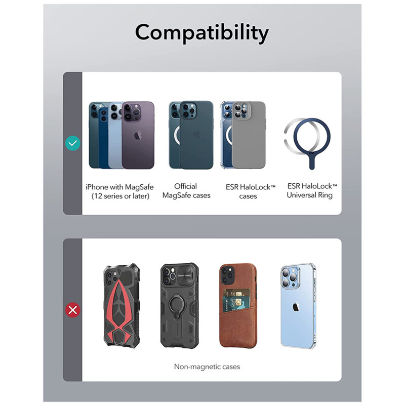 Incarcator MagSafe wireless iPhone ESR HaloLock, argintiu