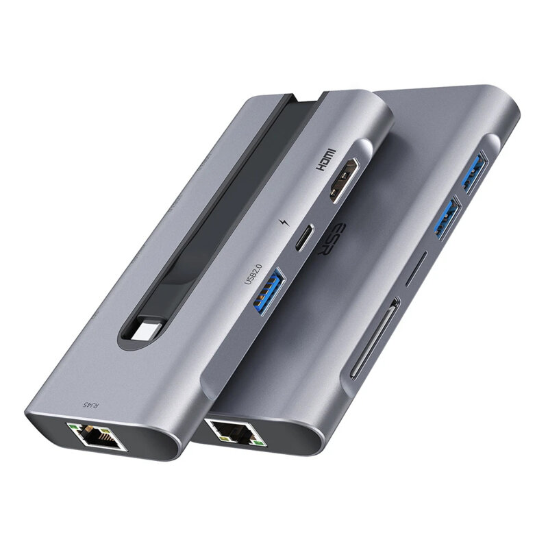 Hub RJ45, 3xUSB, 2xType-C, HDMI, SD Card, Micro SD Card ESR