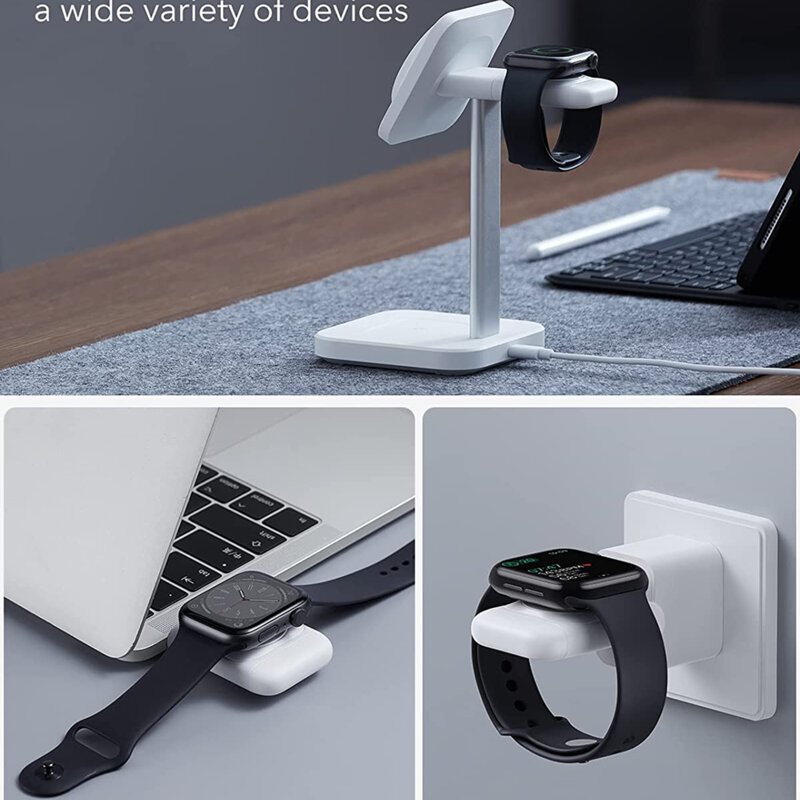 Incarcator wireless portabil pentru Apple Watch ESR, alb