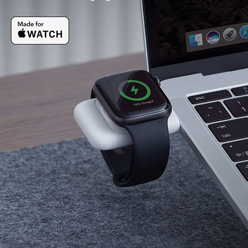 Incarcator wireless portabil pentru Apple Watch ESR, alb