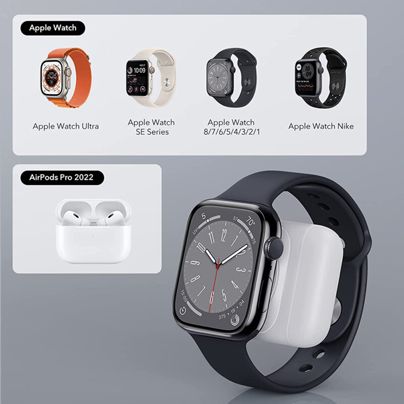 Incarcator wireless portabil pentru Apple Watch ESR, alb