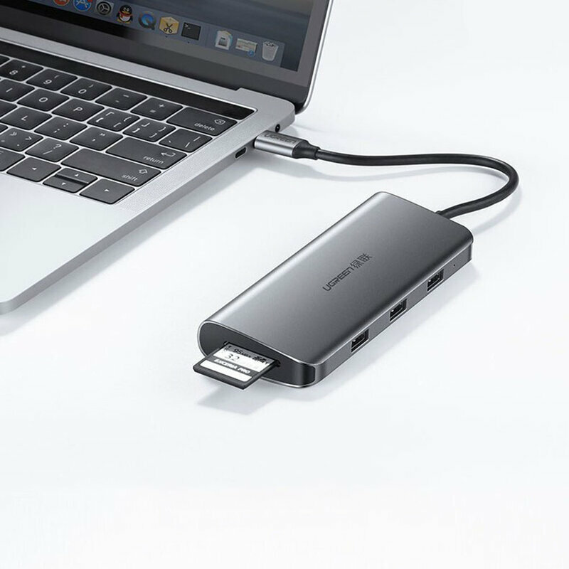 Dock USB-C la PD100W/ 3xUSB/ HDMI/ VGA/ RJ45/ Jack Ugreen, 80133