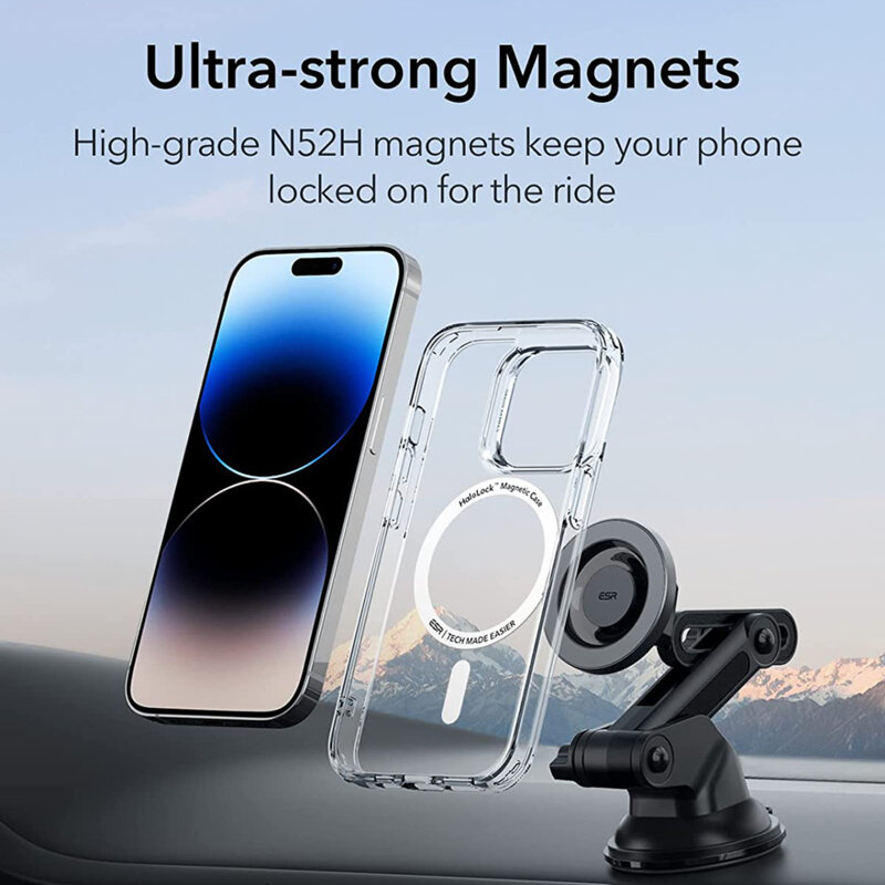 Suport auto MagSafe magnetic bord/parbriz ESR HaloLock, negru