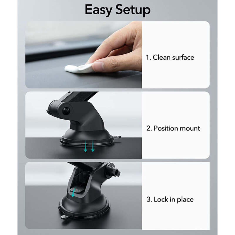 Suport auto MagSafe magnetic bord/parbriz ESR HaloLock, negru