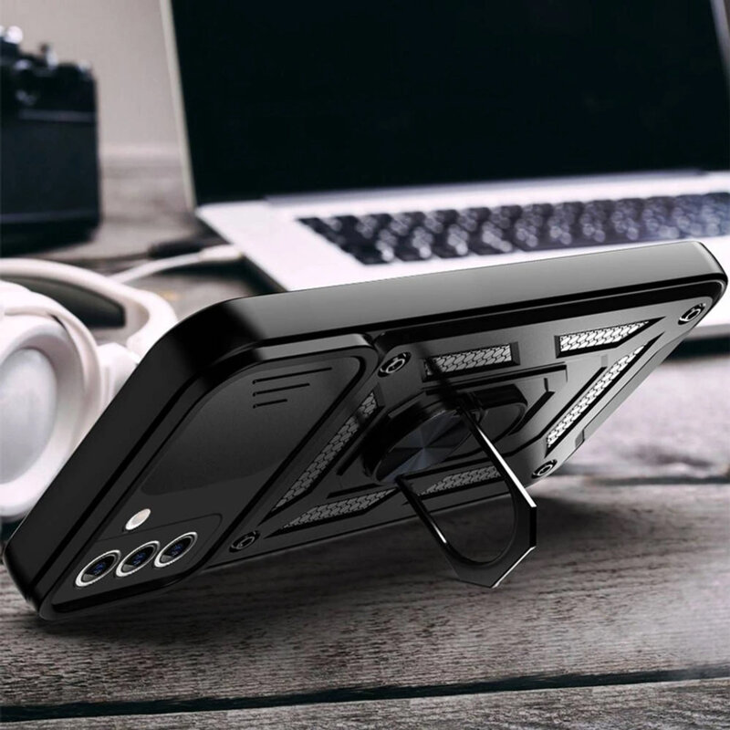 Husa Samsung Galaxy S21 FE 5G protectie camera Techsuit CamShield Series, negru