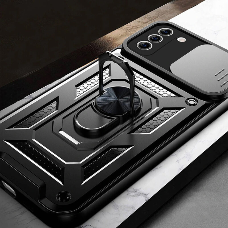 Husa Samsung Galaxy S21 FE 5G protectie camera Techsuit CamShield Series, negru