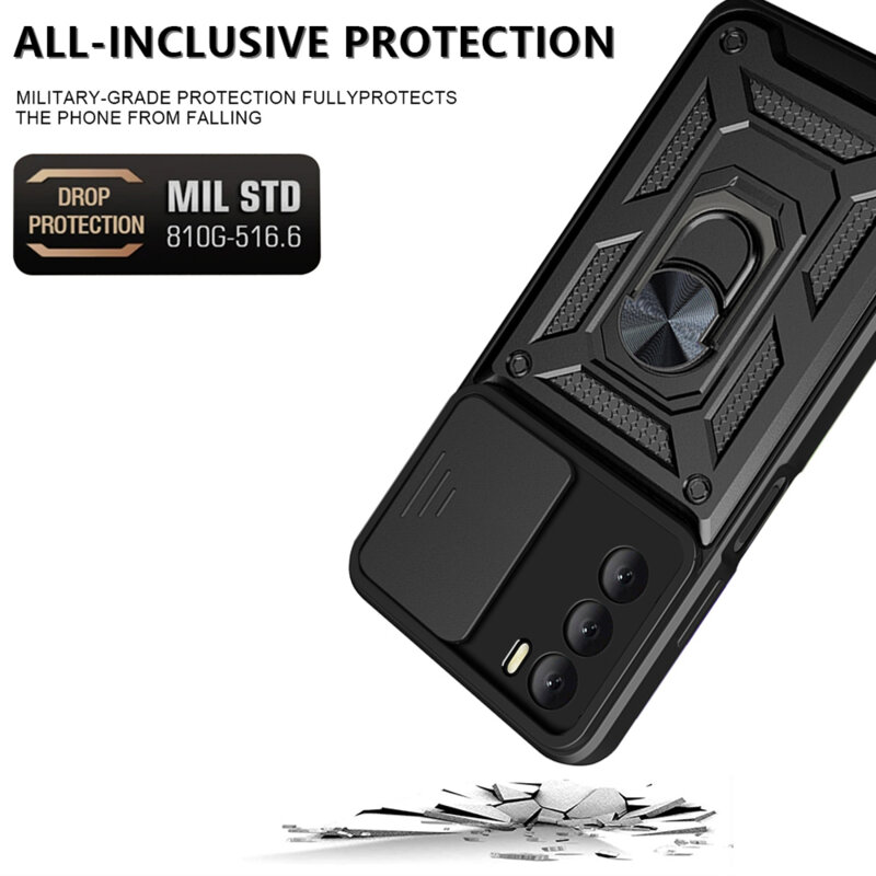 Husa Oppo A16s protectie camera Techsuit CamShield Series, negru