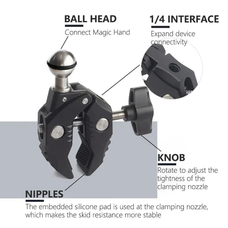 Suport GoPro bicicleta cu surub 1/4 inch Techsuit, JX-006
