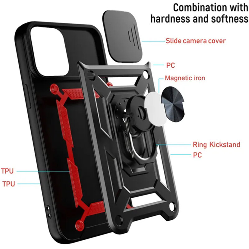 Husa iPhone 12 Pro protectie camera Techsuit CamShield Series, negru