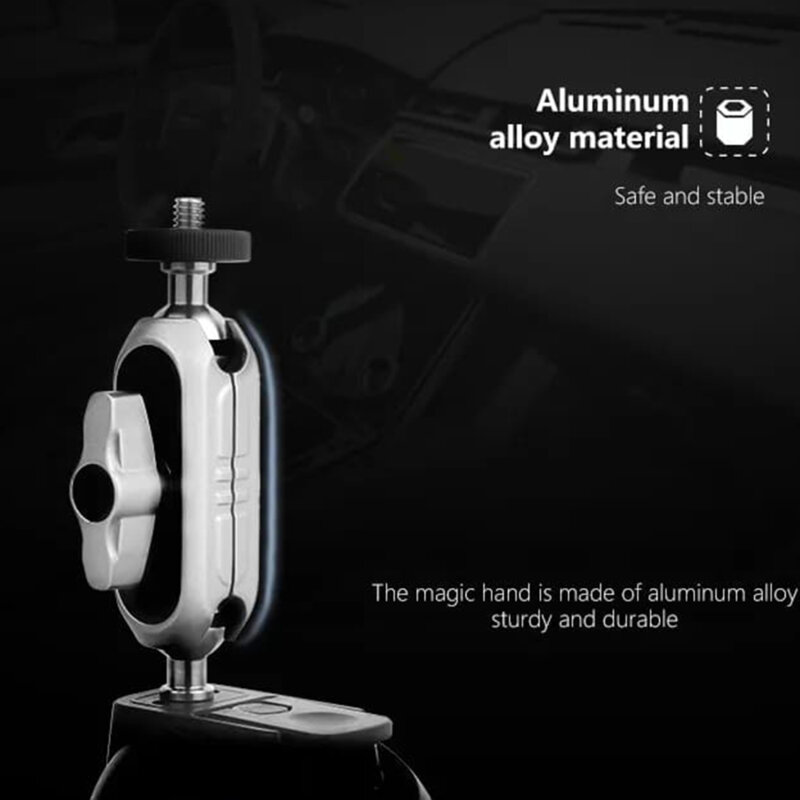 Suport camera GoPro cu surub 1/4 inch Techsuit, gri, JX-007