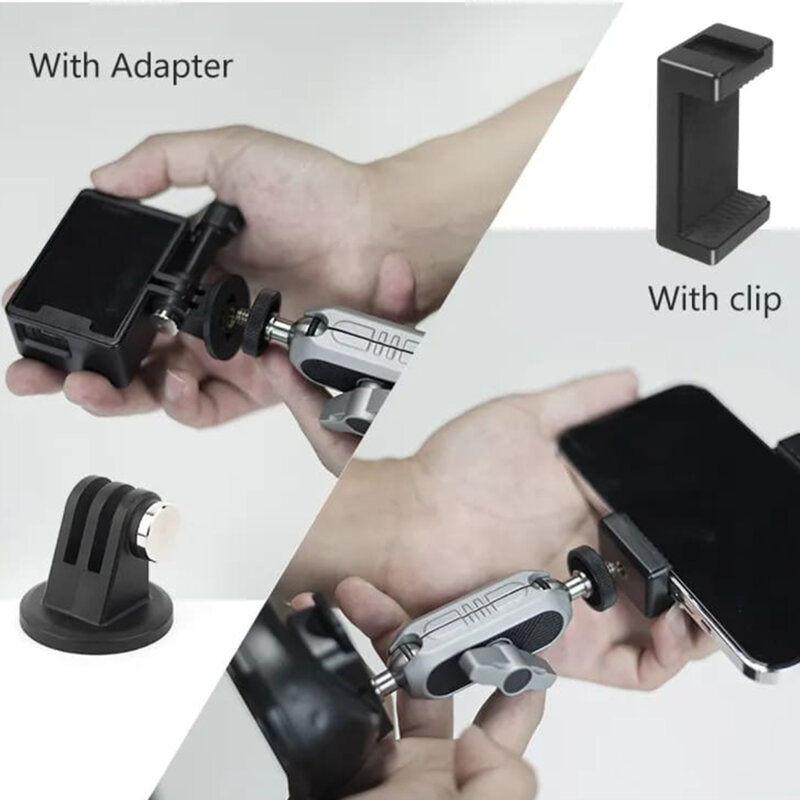 Suport camera GoPro cu surub 1/4 inch Techsuit, gri, JX-007