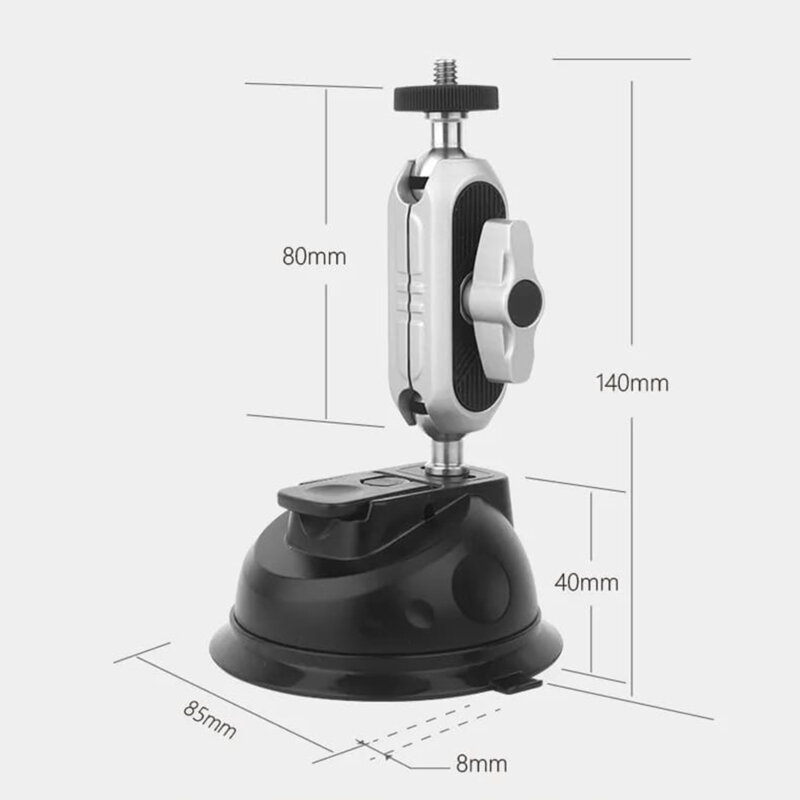 Suport camera GoPro cu surub 1/4 inch Techsuit, gri, JX-007