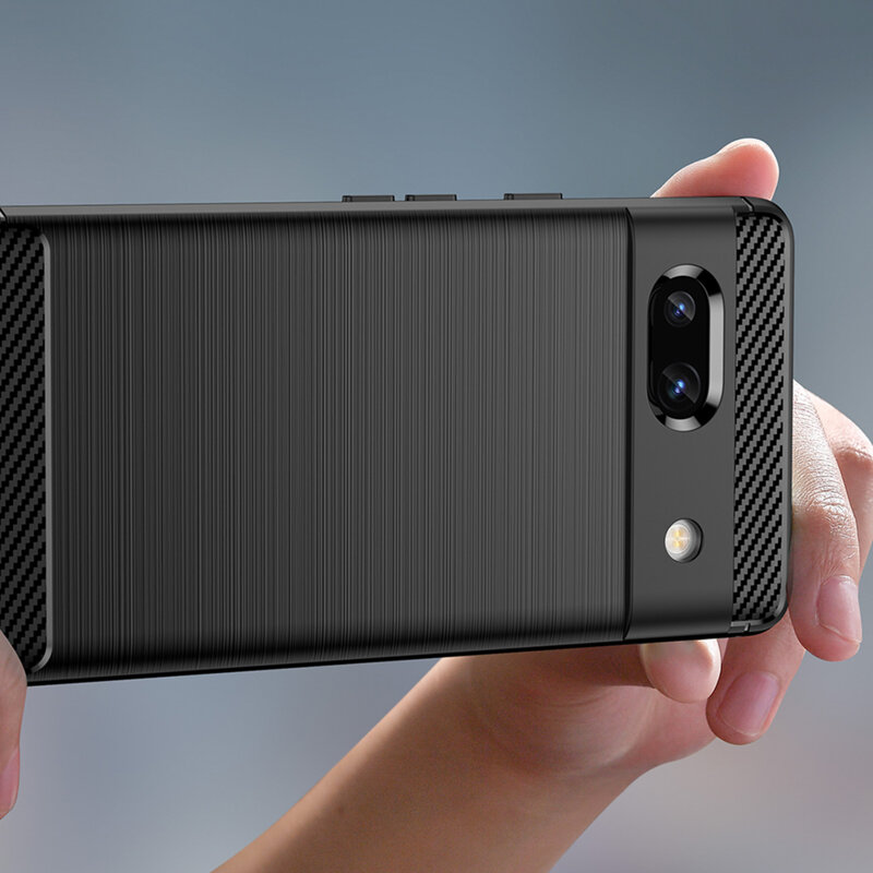 Husa Google Pixel 7a Techsuit Carbon Silicone, negru
