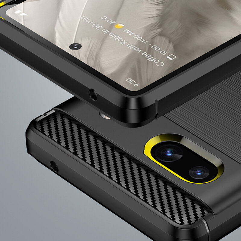 Husa Google Pixel 7a Techsuit Carbon Silicone, negru