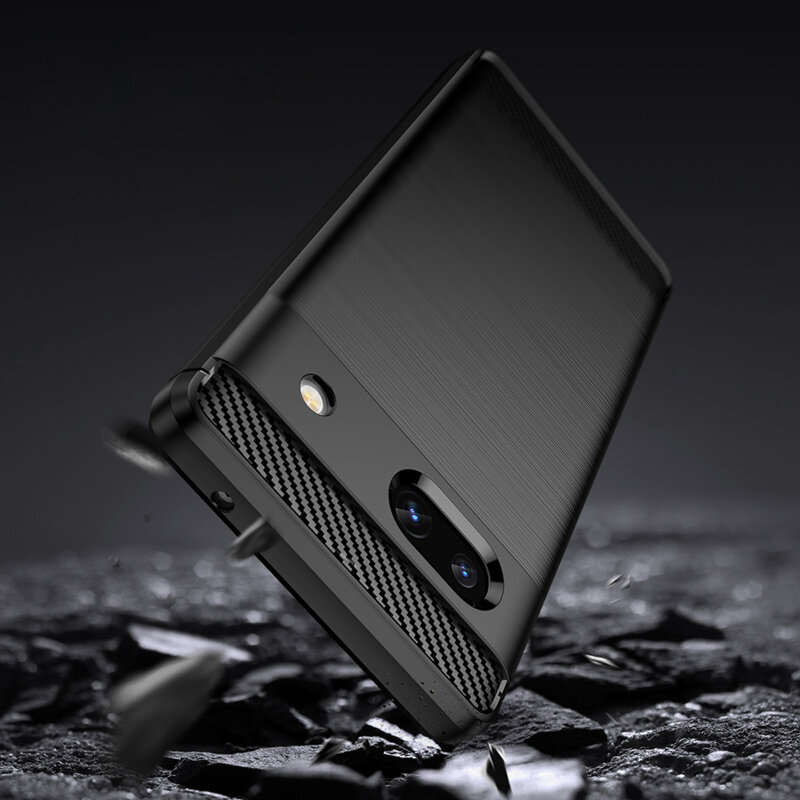 Husa Google Pixel 7a Techsuit Carbon Silicone, negru