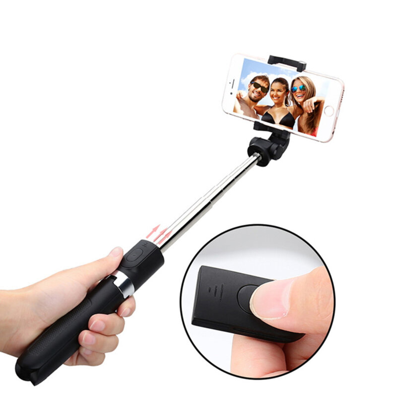 Selfie Stick Bluetooth cu trepied, telecomanda Techsuit L01s, 70cm