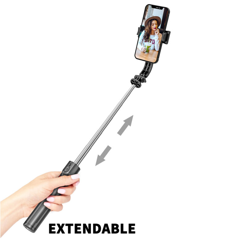 Selfie Stick trepied stabil, telecomanda wireless Techsuit L13, 113cm