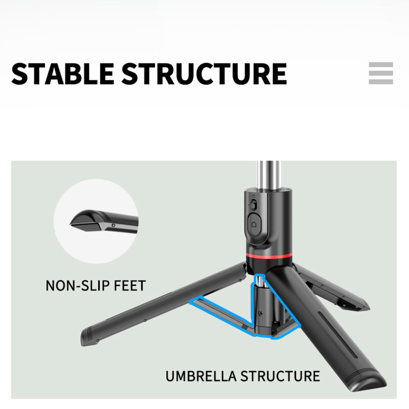 Selfie Stick trepied stabil, telecomanda wireless Techsuit L13, 113cm