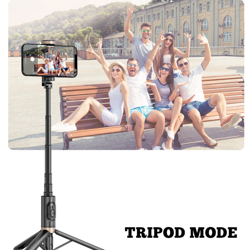 Selfie stick cu telecomanda si trepied stabil Techsuit Q12, 73cm