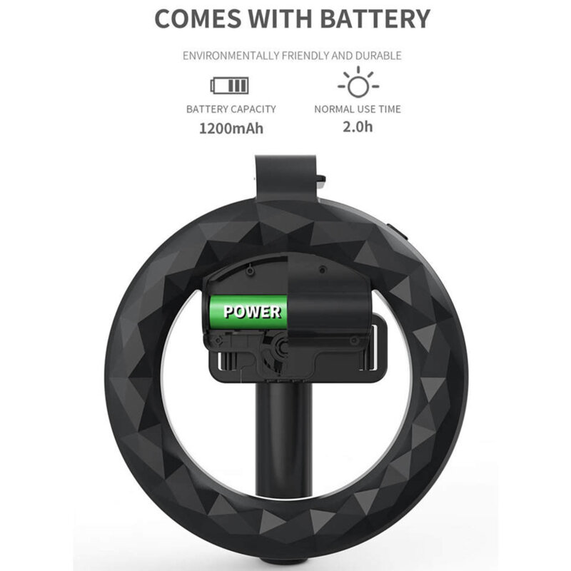 Selfie ring light cu trepied Bluetooth Techsuit Q07, 80cm