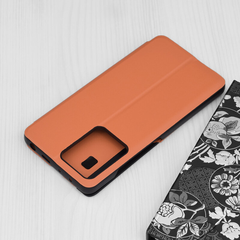 Husa Xiaomi Redmi Note 12 Pro 5G Eco Leather View flip tip carte, portocaliu